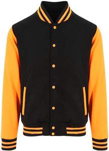 Chaqueta Varsity de Mezclilla Personalizada al por Mayor para Hombre, Estilo Vintage, con Letras en las Mangas, Chaqueta Casual con Cremallera y Tejido para Invierno - Product Image 2