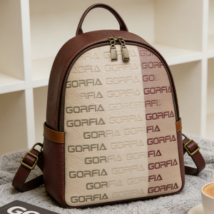 Women's Designer Waterproof PU Leather Laptop <b>Backpack</b> Customize Your Brand Print Zipper Closure Polyester Lining Fashion Trend - Product Image 2