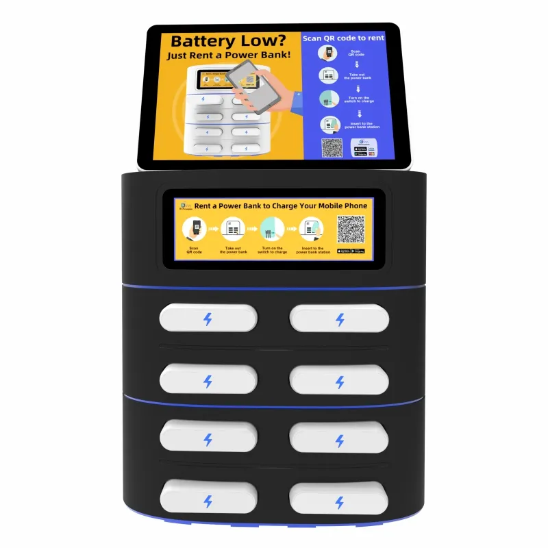 Credit Card Betaling 8 Slots Desktop Verhuur Power Bank Machine Draagbare Mobiele Gedeelde Oplader Station