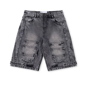 Pantalones Cortos de Mezclilla Casuales para Hombre, 100% Algodón, Transpirables, Resistentes al Viento, Ecológicos, de Secado Rápido, Corte Holgado, con Botones y Cinturón, para Verano - Product Image 3