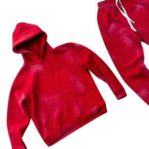 Conjunto Deportivo Personalizado Extra Grande Rojo para Hombre, Sudadera con Capucha y Pantalones de Felpa Gruesa, Ropa Deportiva Unisex - Product Image 2