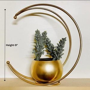 Ensemble de jardinières modernes en métal en forme de croissant de lune, support décoratif pour pot de fleurs de table pour la décoration de la maison, du bureau et du salon - Product Image 3
