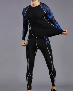 Conjunto Deportivo de Compresión para Hombre, Secado Rápido, Elástico, Ecológico, Spandex/Nylon, Ropa Deportiva de Invierno para Gimnasio, Ropa Interior Deportiva Larga - Product Image 4