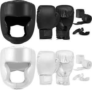Lot de 14 pièces pour l'entraînement de boxe : Gants 16oz, Casque de protection, Bandages de poignet, Protège-dents – Kit pour Débutants et Jeunes - Product Image 2