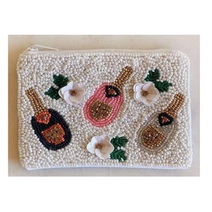 Porte-monnaie perlé fait main avec fermeture éclair, mini pochette, étui pour cartes et maquillage, accessoire cadeau pour filles et femmes - Product Image 6