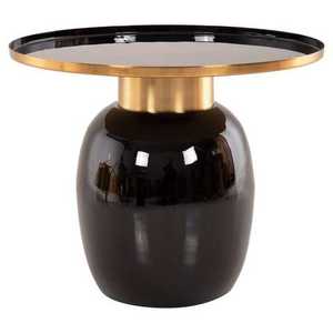 Table basse et tables d'appoint en aluminium moulé de haute qualité, plaqué or, avec cadre design unique et verre noir – Nouveauté - Product Image 4