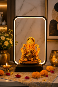 <b>Framed</b> Art Deco Resin Lord Ganesha Statue Handmade Religious Decor for Tabletop Diwali Display Traditional Figurine - Product Image 2