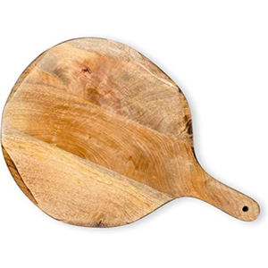 Planche à pizza ronde en bois de qualité supérieure avec poignée, plateau de service en bois massif premium pour la cuisine, planche à découper écologique - Product Image 6
