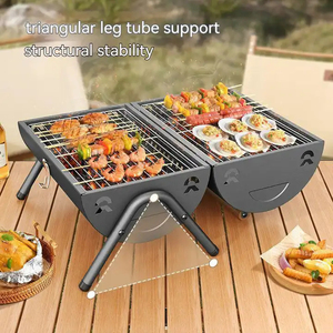Barbecue portable léger en acier pour camping, cuisson double face, pliable, foyer extérieur pour pique-nique et jardin - Product Image 4