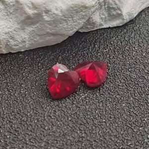 พลอยทับทิมสีแดงเข้มทรงหัวใจเจียระไนแบบเหลี่ยม  ทับทิมธรรมชาติทรงหัวใจ  มีหลายขนาดสำหรับทำเครื่องประดับ - Product Image 2