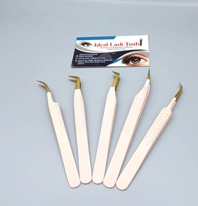 Pinzas de Precisión para Pestañas, Antimagnéticas, Punta Suave, Herramienta Profesional para Aplicación de Extensiones de Pestañas de Volumen - Product Image 4