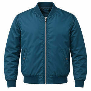 Veste bomber pour homme, style streetwear, tissu confortable, fermeture éclair, poches latérales, service OEM. - Product Image 4