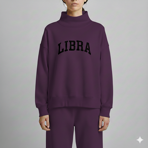 Sudadera informal de invierno para mujer, con cuello simulado, holgada, mezcla de algodón y poliéster, con logo frontal, de secado rápido y antiarrugas. - Product Image 1