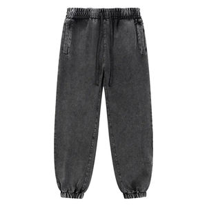 Joggers en denim droit 100% coton pour hommes, vente flash, qualité supérieure, respirant, écologique, multi-poches, design de logo personnalisé - Product Image 2