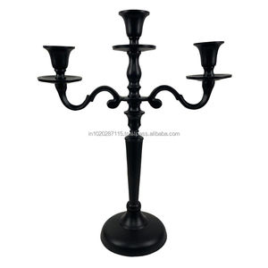 Centro de mesa de metal de hierro forjado negro para decoración gótica del hogar y arreglo de velas de Halloween - Product Image 2