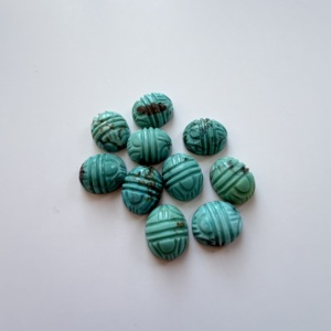 TFH natural Blue-<b>green</b> Turquoise carving pcs for <b>jewellery</b> making 12x10 shape oval CAN DO MULTI SIZE - Product Image 3