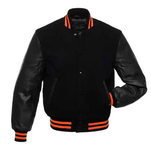 Veste universitaire unisexe de qualité supérieure, logo personnalisé, 100% coton, broderie décontractée, veste bomber universitaire personnalisée - Product Image 1