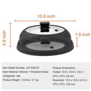 Tappetino Antispruzzi Pieghevole in Silicone Temperato per Microonde da 27,4 cm, Resistente al Calore fino a 260°C, Manicotti Protettivi per Alimenti - Product Image 4
