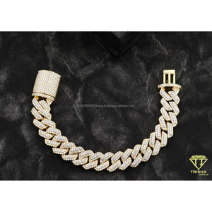 Fully Iced-OutLab Grown Cuban Chain Bracelet with Premium Jewelry Craftsmanship and Maximum Sparkle - Product Image 5