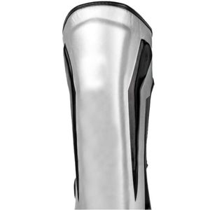 Professional Boxing Shin Guards Lightweight PU Leather Aluminum Frame Buckle Closure Calf Protection Kick Leg <b>Support</b> Shank Pad - Product Image 1