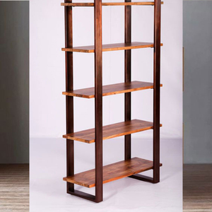 Modern Durable Solid Wood 5 Tier Freestanding Etagere Shelf Backless Design Easy to Install for Living Room Home Furniture - Product Image 1