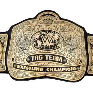 Cinturón de Campeonato de Lucha Libre en Parejas de la WWE, Personalizable, de Alta Calidad, Dorado y Negro, Cinturón Deportivo Personalizado, Cinturón de Título Coleccionable - Product Image 5