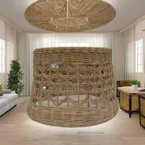 Pantallas de Lámparas Decorativas Redondas Marrones Ecológicas, Decoración de Iluminación Sostenible para Restaurantes, Hoteles y Áreas Recreativas - Product Image 1