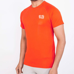 เสื้อยืดออกกำลังกายผู้ชายสีพื้นคุณภาพสูง ทรงปกติ ระบายอากาศได้ดี แห้งเร็ว ปรับแต่งได้ - Product Image 4