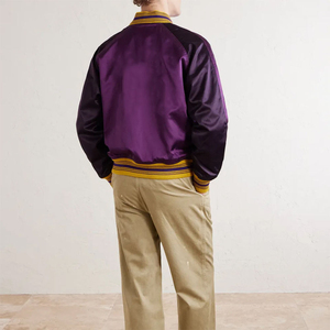 Men's <b>Jackets</b> Satin <b>Varsity</b> <b>Jackets</b> Customized Your Logo Chenille Wind Proof Men's <b>Varsity</b> <b>Jacket</b> - Product Image 2