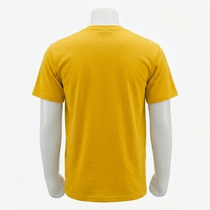 เสื้อยืดลำลองสีพื้นสำหรับผู้ชาย ผ้าฝ้ายผสม ระบายอากาศได้ดี คอกลม ใส่สบายทุกวัน เสื้อยืดพื้นฐาน - Product Image 4