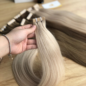 100% Cuticle Aligned Light Color Straight Virgin Vietnam Single Weft Tape-In Hair Extensions Single Donor <b>Bleached</b> Grade Hair - Product Image 1