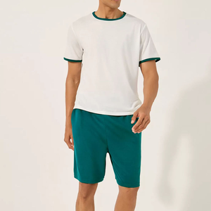 Conjunto de Camiseta y Pantalones Cortos de Verano para Hombre, 2 Piezas, Diseño Estampado en Tela de Rizo, 100% Algodón, Ropa Urbana, MOQ Bajo, Venta al Por Mayor - Product Image 1