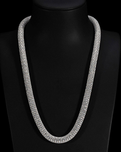 Collar de Cadena de Eslabones de Plata 925 con Moissanita Iced Out, Colgante Redondo Brillante, Joyería Hip Hop Unisex, Regalo - Product Image 4
