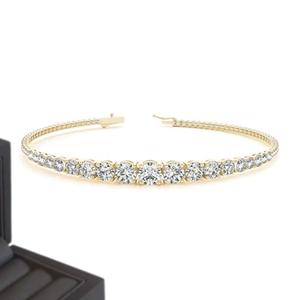 สร้อยข้อมือคิวบันเทนนิส Iced Jewelz ขนาด 6 ถึง 3 มม. ประดับเพชรโมอิสซาไนต์ทรงเหลี่ยมเจียระไนแบบบริลเลียนท์ D VVS ชุบเงินแท้ เงินสเตอร์ลิง สไตล์ฮิปฮอป - Product Image 1