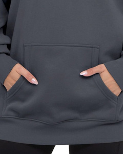 Sweat-shirt à capuche oversize pour femme, haut décontracté et confortable à manches longues, coupe ample, style streetwear, en coton doux - Product Image 2