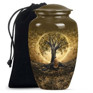 Heavy <b>Wall</b> Aluminum Urn for Human Ashes Adult Size - Thick Gauge Metal Cremation Urn-Heavy Construction <b>Memorial</b> Urn for Funeral - Product Image 3