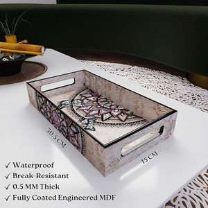 Unique Piece Silicone Eco-Friendly Fashionable Classic Serving <b>Tray</b> with <b>Enameled</b> Printed Rectangle Design for Party Home Use - Product Image 6