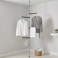 Porte-vêtements sur pied rond moderne en fer, non pliable, quatre niveaux, avec plusieurs crochets pour serviettes et vêtements, rangement minimaliste pour la maison
