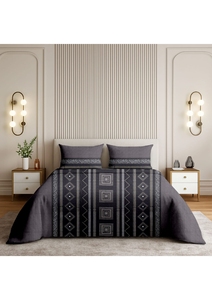Ensemble de housse de couette à imprimé géométrique moderne, 3 pièces, 100% coton, literie toutes saisons - Product Image 2