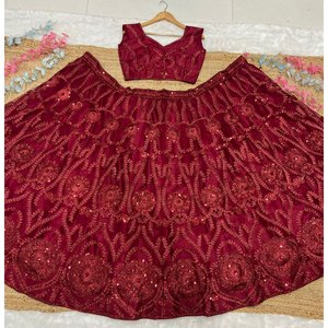 Lehenga choli ออกแบบล่าสุดที่สวยงามด้วย dori Glitter ทำงานสำหรับงานแต่งงาน - Product Image 4