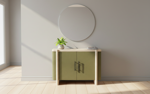 Aparador Moderno de 2 Puertas de Roble Macizo para Sala de Estar - Almacenamiento Resistente al Agua con Diseño Minimalista - Product Image 6