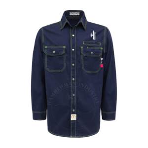 LOGO Printing Fireproof Long Sleeve <b>Shirt</b> for Welder FR <b>Shirt</b> FR Clothing CAT2 <b>Flame</b> Retardant Woven Workwear - Product Image 3