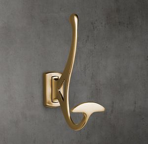 Handcrafted Brass Wall <b>Hooks</b> Elegant Mounting Hanger For Living Room Hallway Bathroom <b>Kitchen</b> Decorative Utility Storage - Product Image 3