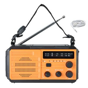 Radio meteorologica di emergenza con batteria da 8000 mAh e schermo LCD, allerta FM/AM/WB/NOAA, ricarica solare e a manovella, ricarica USB/Type-C, funzione SOS - Product Image 1