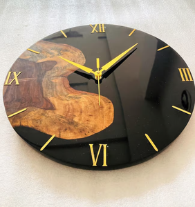 Round Wooden Resin <b>Wall</b> <b>Clock</b> <b>Modern</b> Still Life Pattern Needle Display Quartz Analog Silent Living Room Bedroom Office Decor - Product Image 3