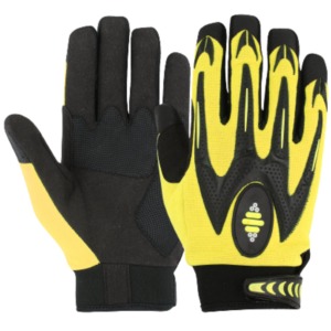 Guantes de ciclismo para hombre, color negro y verde neón, guantes deportivos de poliéster antideslizantes para montar al aire libre - Product Image 3