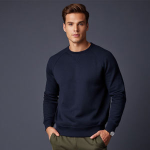 Jersey de algodón 100% hecho a medida para hombre, sudadera anticontracción de lana en relieve con estampados sólidos, patrones informales de invierno XS de talla grande - Product Image 3