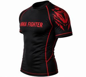 เสื้อรัดกล้ามเนื้อแขนสั้นสำหรับ MMA ยิวยิตสู BJJ ฝึกซ้อมกีฬา ออกแบบพิเศษประสิทธิภาพสูง พิมพ์ลาย HD สำหรับออกกำลังกาย - Product Image 2