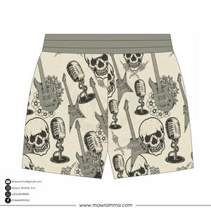 Mawra Men's Quick Dry Printed Beach Shorts With Skull And Guitar Pattern Regular Fit Polyester Swim Trunks For Summer <b>Outdoor</b> - Product Image 6