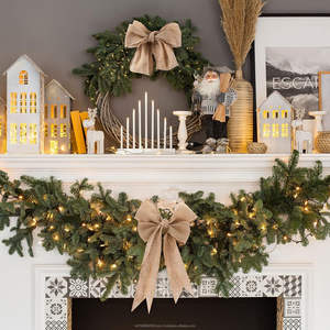 20 Meters 4 Inches 100% Jute Eco-Friendly Wide Burlap <b>Ribbon</b> Fabric Roll Wired Edge Wreaths <b>Christmas</b> Tree Decoration - Product Image 2